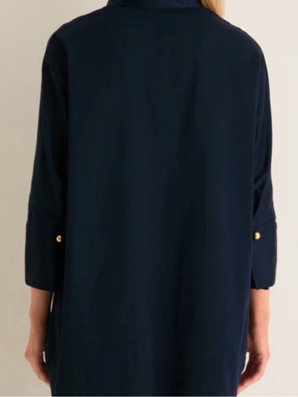 Tuckernuck Willow Blouse Navy Gold Buttons XXS - Picture 4 of 13